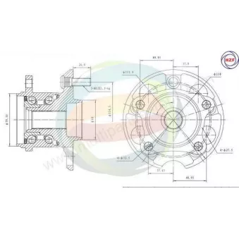 Roulement de roue arrière ODM-MULTIPARTS OEM 4241048040