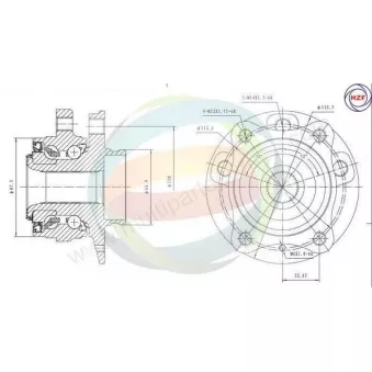 Roulement de roue avant ODM-MULTIPARTS OEM 30639875