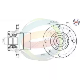 Roulement de roue arrière ODM-MULTIPARTS OEM 374879