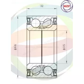 Roulement de roue avant ODM-MULTIPARTS OEM 95603182