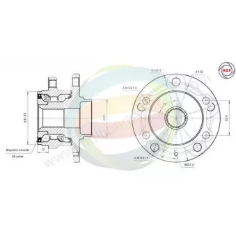Roulement de roue avant ODM-MULTIPARTS 70-210095 pour DAF XF 105 2.0 TDI 4motion - 140cv