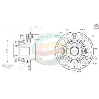 Kit de roulements de roue METZGER WM 2235