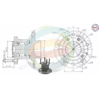 Roulement de roue arrière ODM-MULTIPARTS OEM 9120273