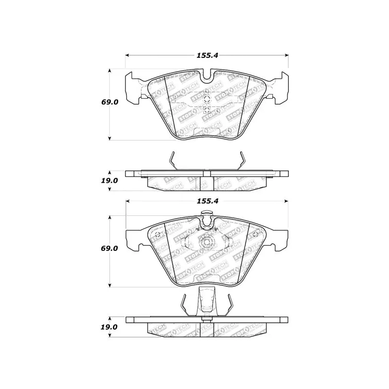 Jeu de 4 plaquettes de frein avant STOPTECH 309.09181 - Visuel 1