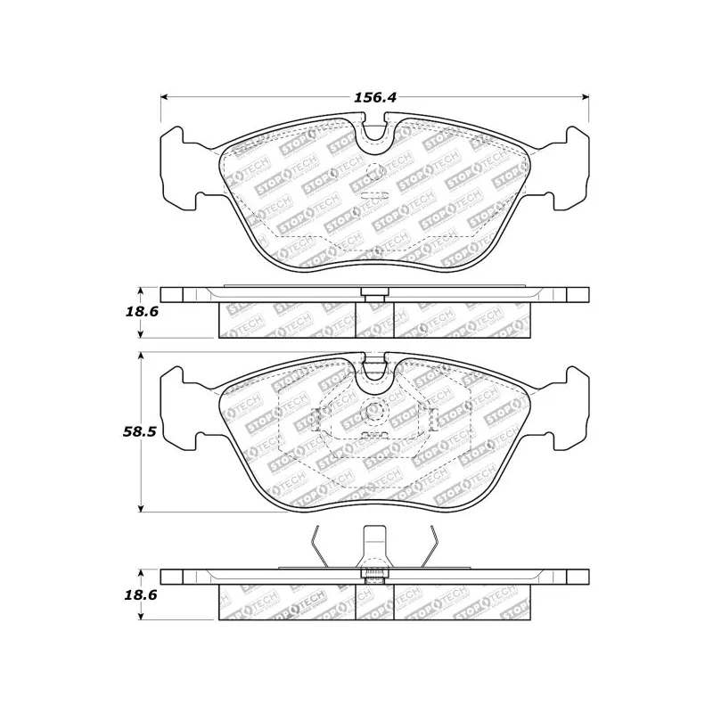 Jeu de 4 plaquettes de frein avant STOPTECH 309.06180 - Visuel 1