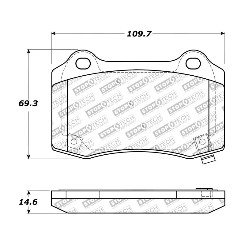 Jeu de 4 plaquettes de frein STOPTECH 309.10530 - Visuel 1