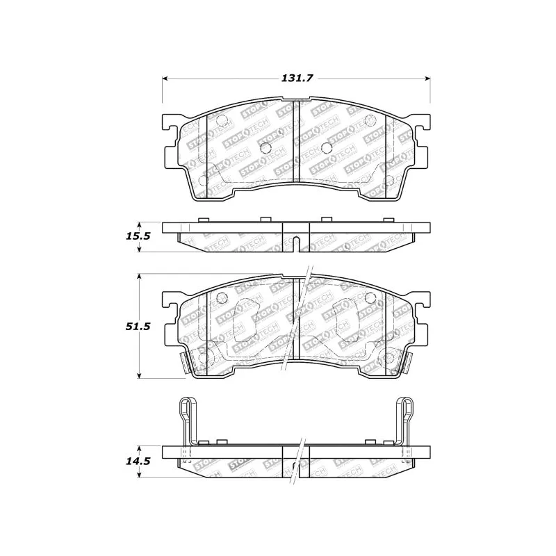 Jeu de 4 plaquettes de frein avant STOPTECH 309.06370 - Visuel 1