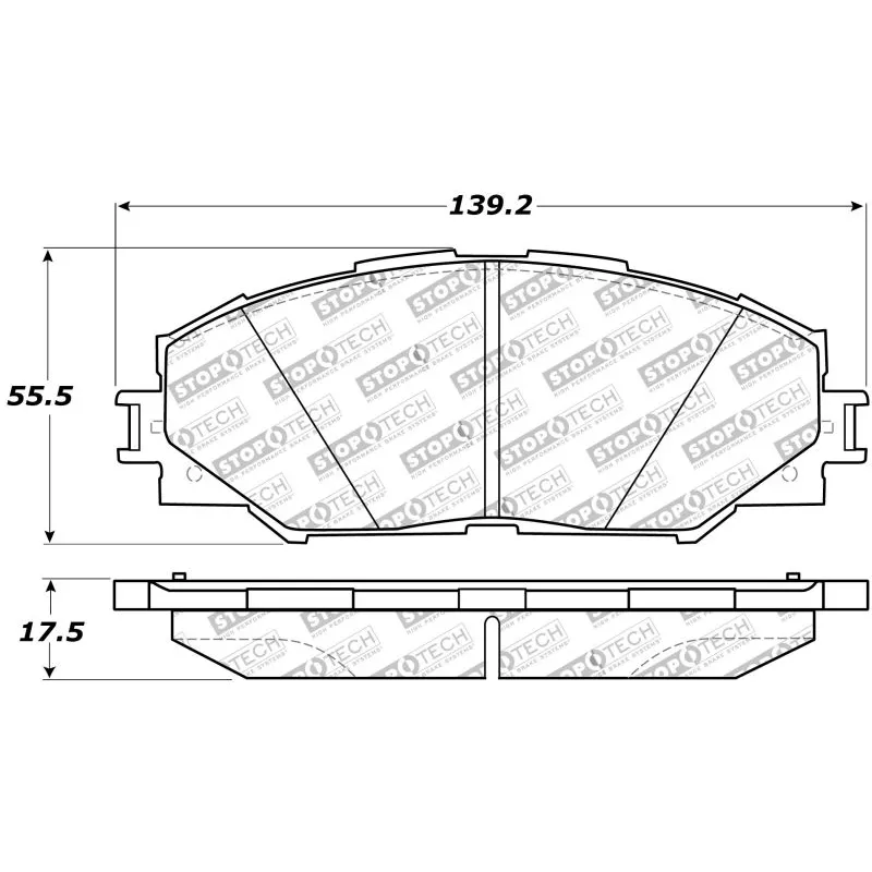 Jeu de 4 plaquettes de frein avant STOPTECH 309.12100 - Visuel 1