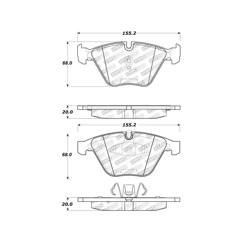 Jeu de 4 plaquettes de frein avant STOPTECH 309.12600 - Visuel 1