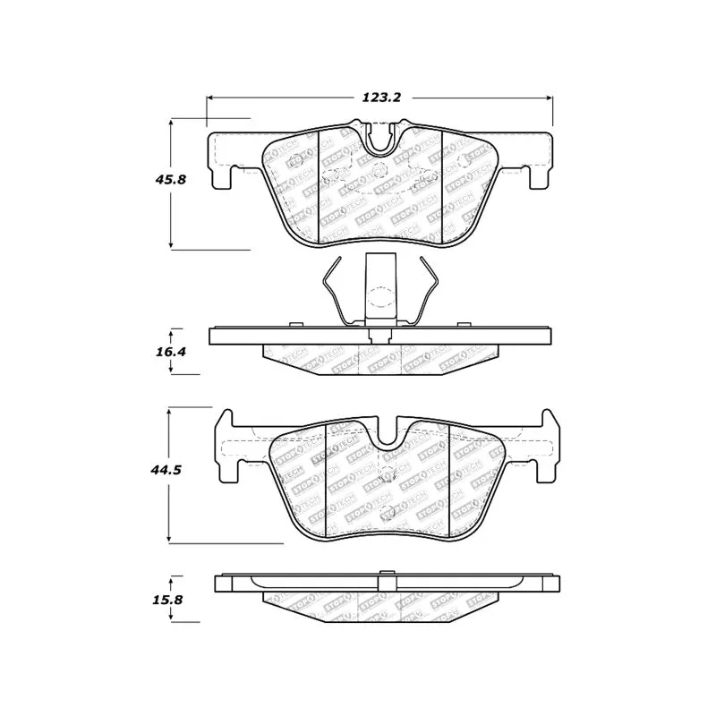 Jeu de 4 plaquettes de frein arrière STOPTECH 309.16130 - Visuel 2