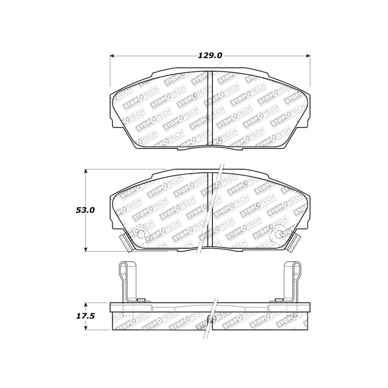 Jeu de 4 plaquettes de frein avant STOPTECH 309.04090 - Visuel 1