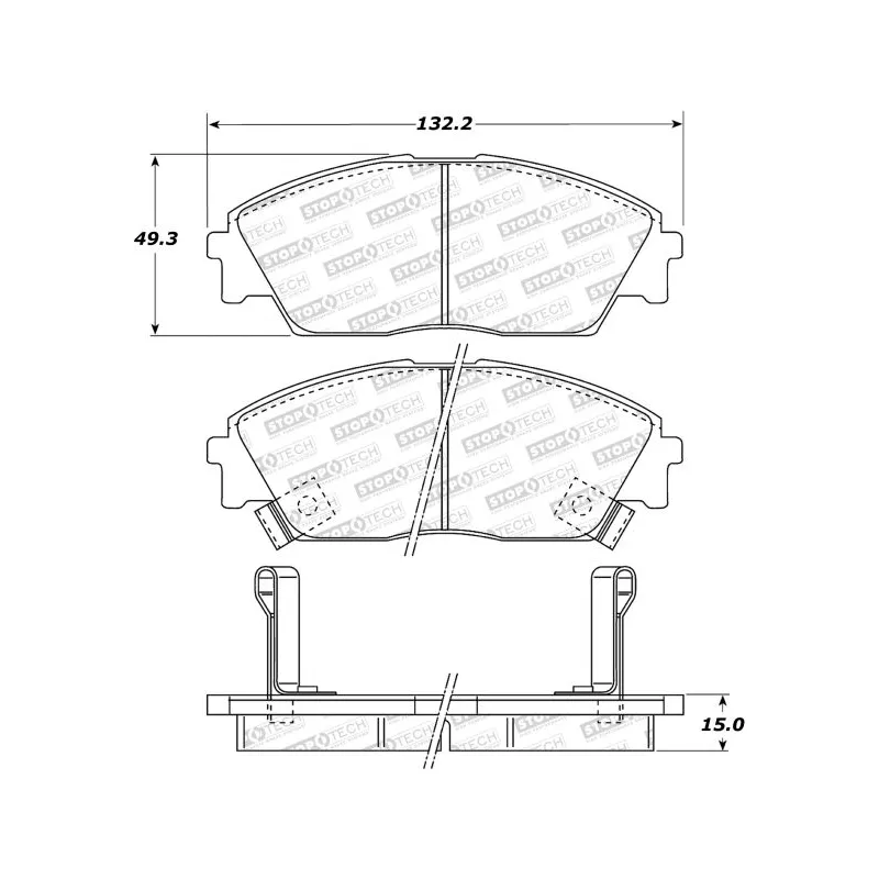 Jeu de 4 plaquettes de frein avant STOPTECH 308.03730 - Visuel 1
