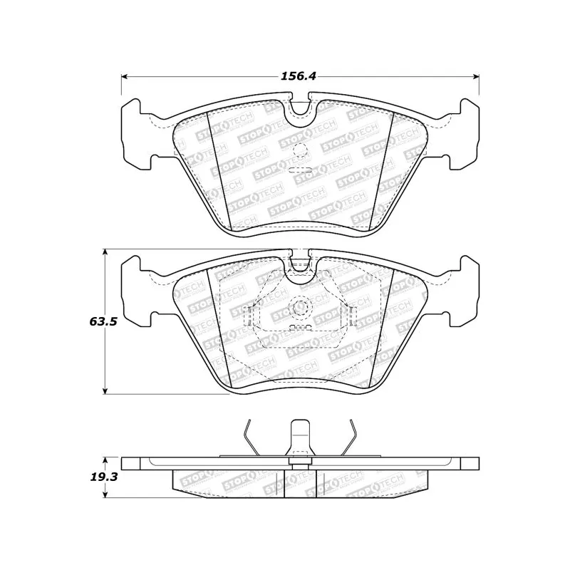 Jeu de 4 plaquettes de frein avant STOPTECH 308.03941 - Visuel 1