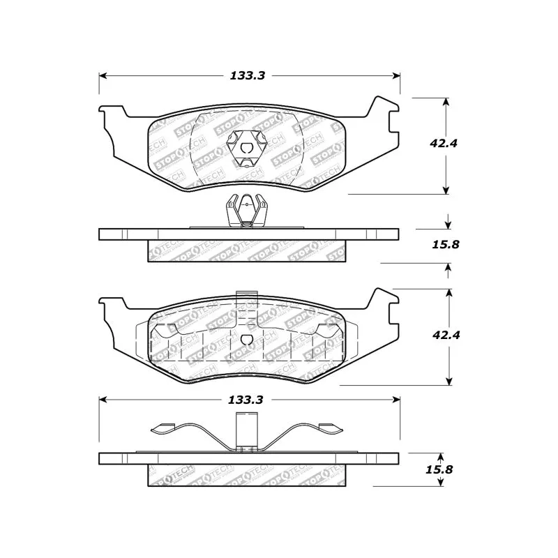 Jeu de 4 plaquettes de frein STOPTECH 308.05120 - Visuel 1