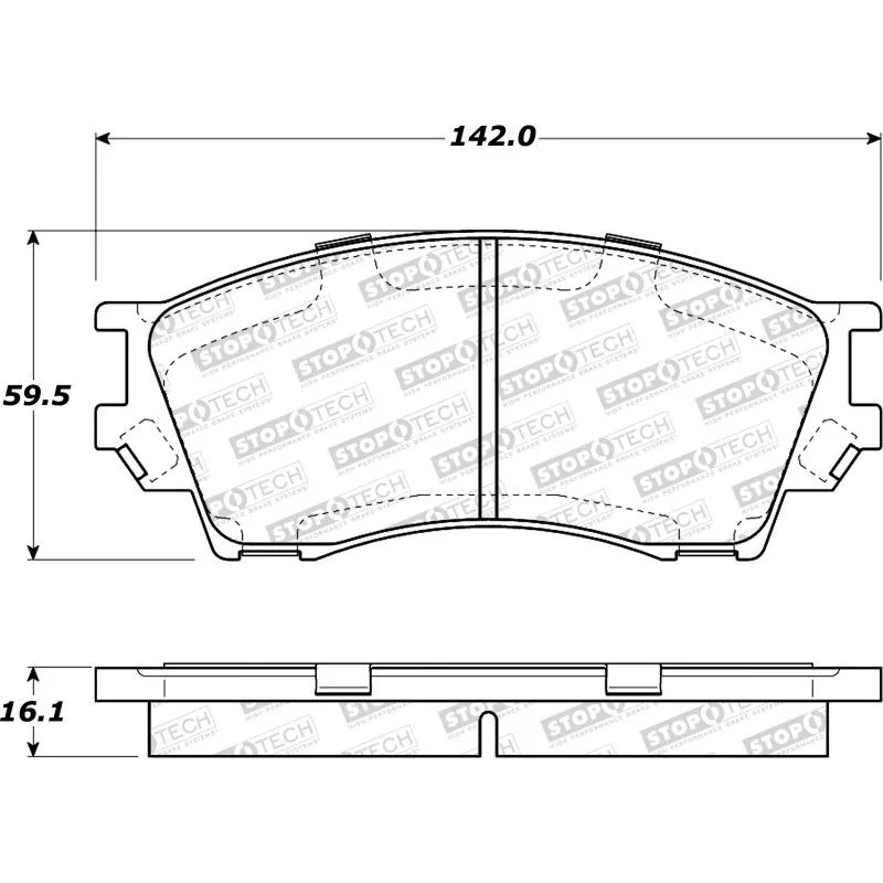 Jeu de 4 plaquettes de frein avant STOPTECH 308.06430 - Visuel 1