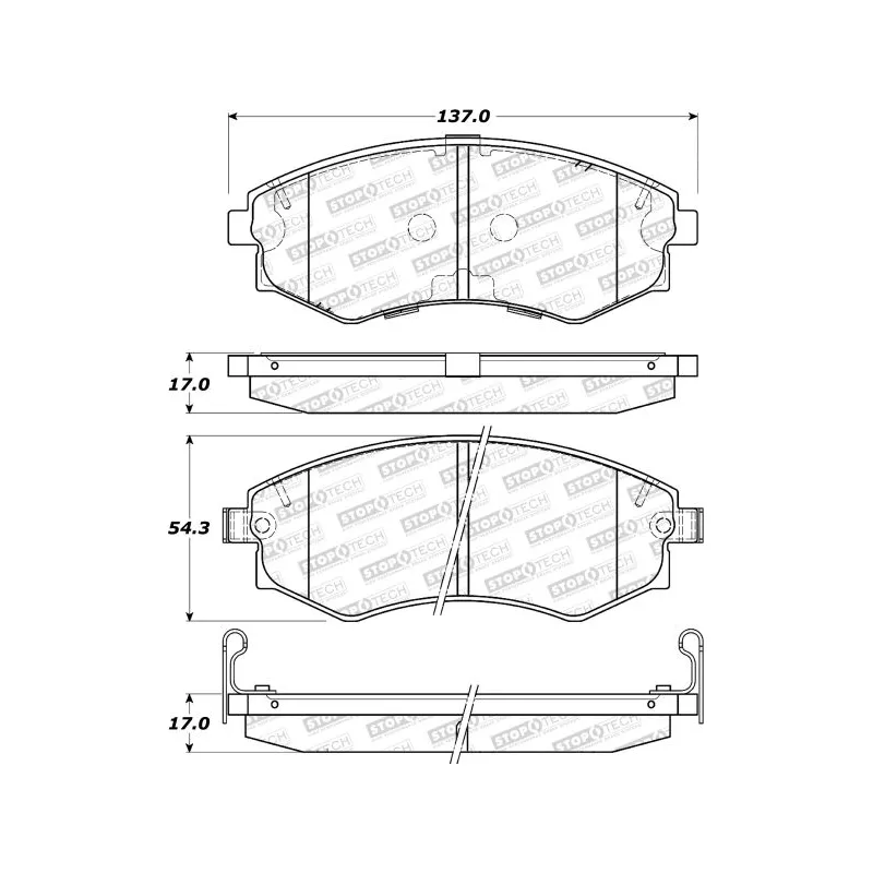 Jeu de 4 plaquettes de frein STOPTECH 308.07001 - Visuel 1