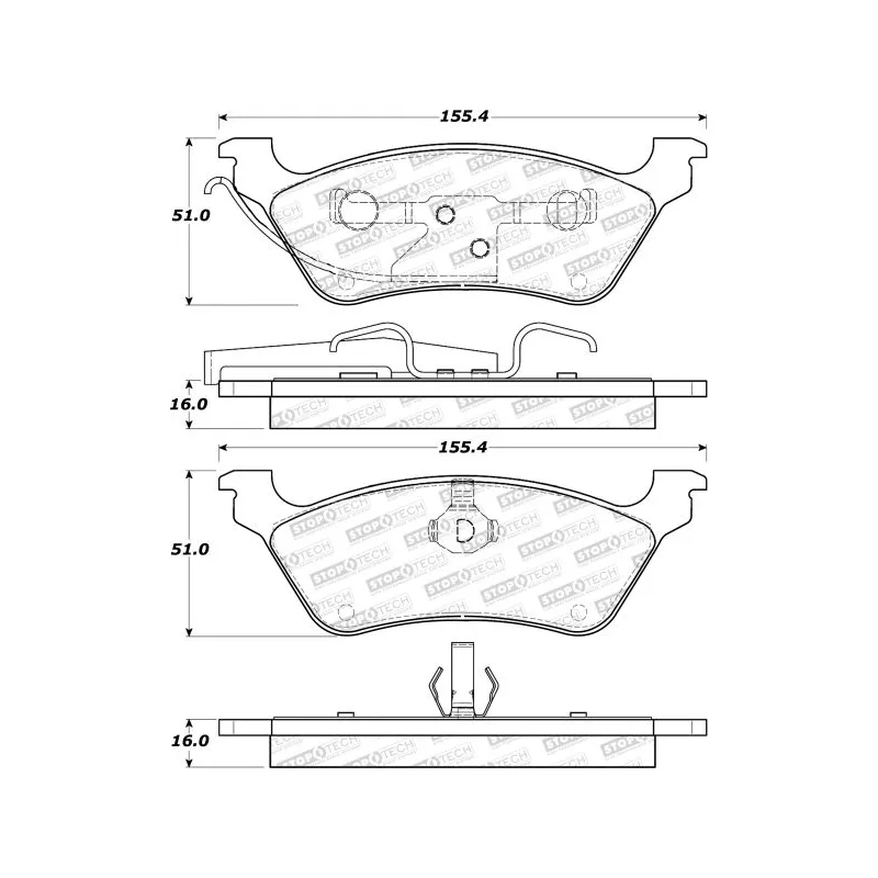 Jeu de 4 plaquettes de frein STOPTECH 308.08580 - Visuel 1