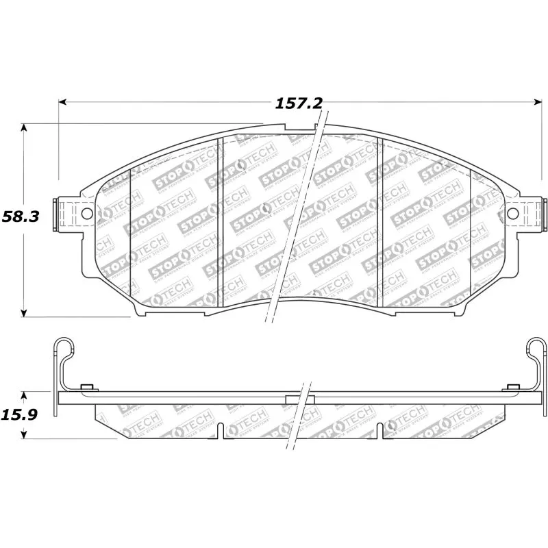 Jeu de 4 plaquettes de frein avant STOPTECH 308.08880 - Visuel 1