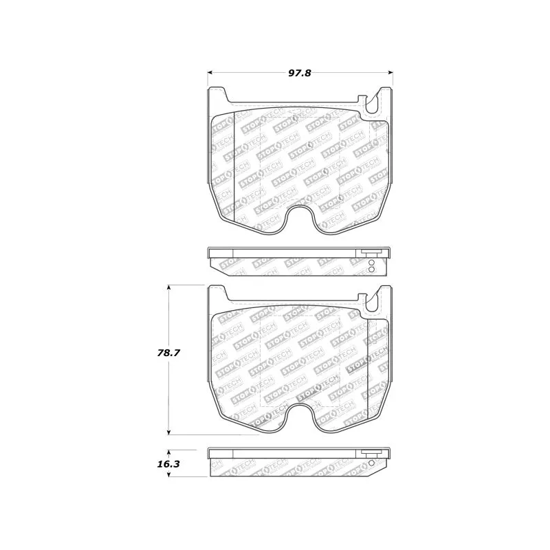 Jeu de 4 plaquettes de frein avant STOPTECH 308.09830 - Visuel 1