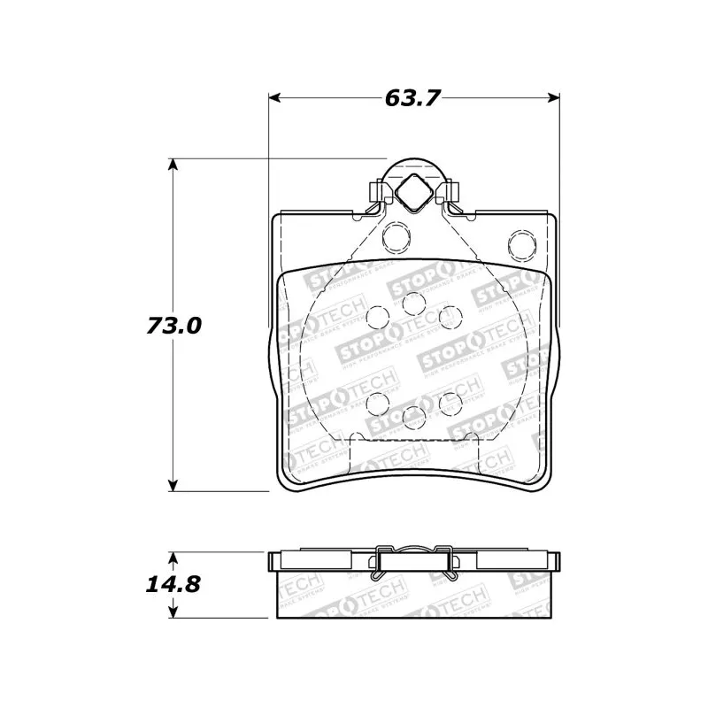 Jeu de 4 plaquettes de frein STOPTECH 308.07790 - Visuel 1