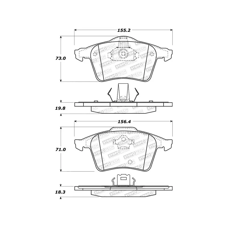 Jeu de 4 plaquettes de frein STOPTECH 308.10030 - Visuel 1