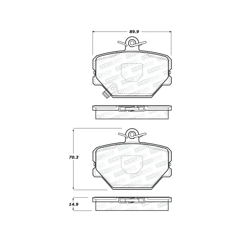 Jeu de 4 plaquettes de frein avant STOPTECH 308.12520 - Visuel 1