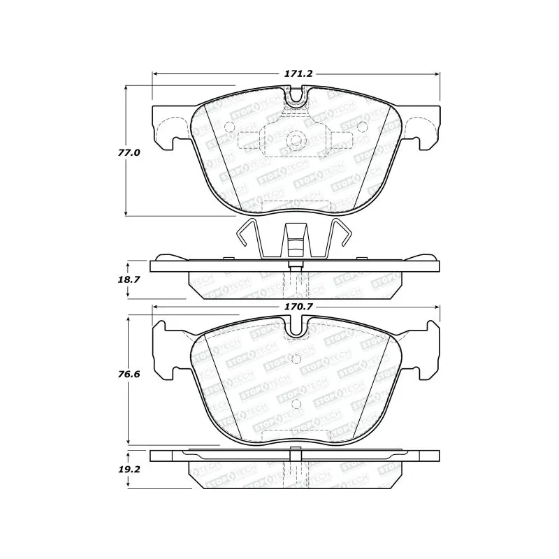 Jeu de 4 plaquettes de frein avant STOPTECH 308.12940 - Visuel 1