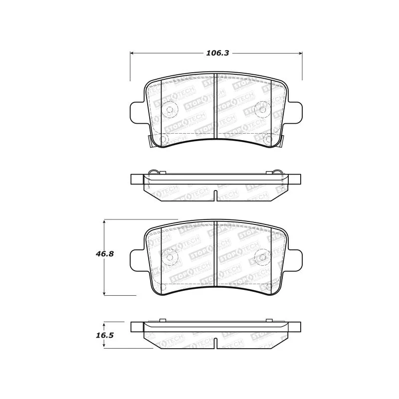 Jeu de 4 plaquettes de frein STOPTECH 308.14302 - Visuel 1