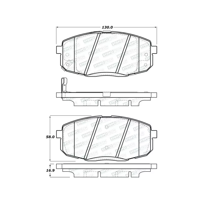 Jeu de 4 plaquettes de frein avant STOPTECH 308.13970 - Visuel 1