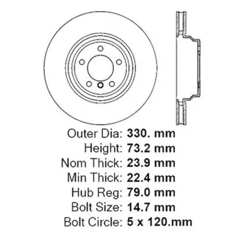 Disque de frein avant droit STOPTECH OEM 34116764645