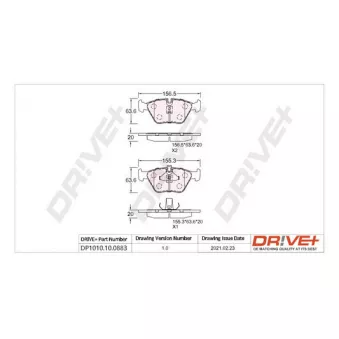 Jeu de 4 plaquettes de frein avant Dr!ve+ OEM SFP000040