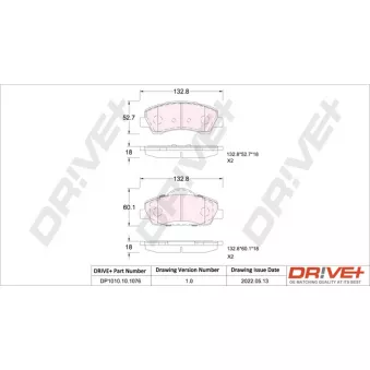 Jeu de 4 plaquettes de frein avant Dr!ve+ DP1010.10.1076