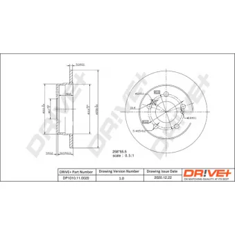 Jeu de 2 disques de frein arrière Dr!ve+ DP1010.11.0020 pour MERCEDES-BENZ CLASSE E E 250 D - 113cv