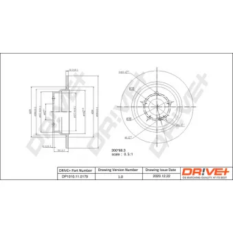 Dr!ve+ DP1010.11.0179 - Jeu de 2 disques de frein arrière