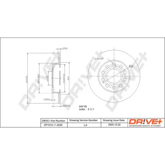 Dr!ve+ DP1010.11.0226 - Jeu de 2 disques de frein arrière