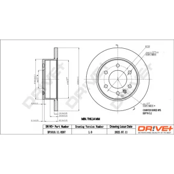Dr!ve+ DP1010.11.0267 - Jeu de 2 disques de frein arrière