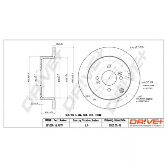 Dr!ve+ DP1010.11.0277 - Jeu de 2 disques de frein arrière