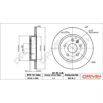 Dr!ve+ DP1010.11.0309 - Jeu de 2 disques de frein arrière