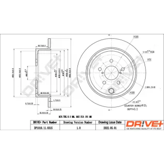 Dr!ve+ DP1010.11.0315 - Jeu de 2 disques de frein arrière