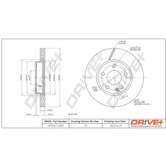 Dr!ve+ DP1010.11.0401 - Jeu de 2 disques de frein avant