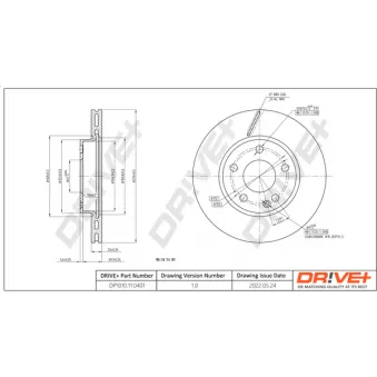 Jeu de 2 disques de frein avant Dr!ve+ DP1010.11.0401 pour MERCEDES-BENZ CLASSE A A 180 - 116cv