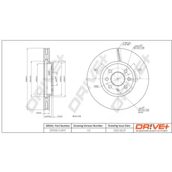 Dr!ve+ DP1010.11.0417 - Jeu de 2 disques de frein avant