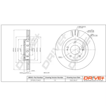 Dr!ve+ DP1010.11.0425 - Jeu de 2 disques de frein avant