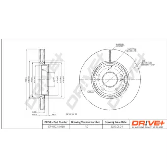Dr!ve+ DP1010.11.0460 - Jeu de 2 disques de frein avant