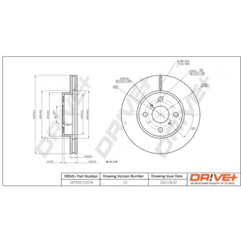 Dr!ve+ DP1010.11.0576 - Jeu de 2 disques de frein avant