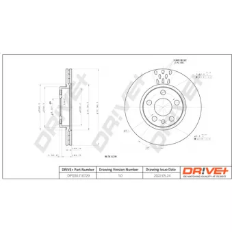 Dr!ve+ DP1010.11.0729 - Jeu de 2 disques de frein avant