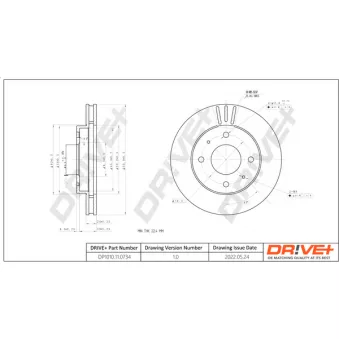 Dr!ve+ DP1010.11.0734 - Jeu de 2 disques de frein avant