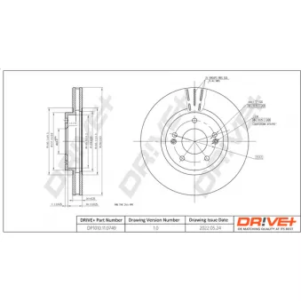 Dr!ve+ DP1010.11.0749 - Jeu de 2 disques de frein avant