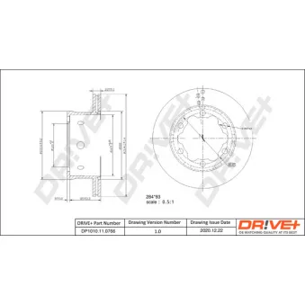 Jeu de 2 disques de frein arrière Dr!ve+ OEM A9044230312