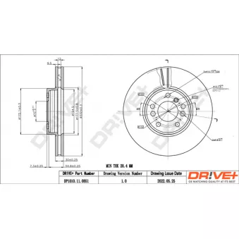 Dr!ve+ DP1010.11.0851 - Jeu de 2 disques de frein avant